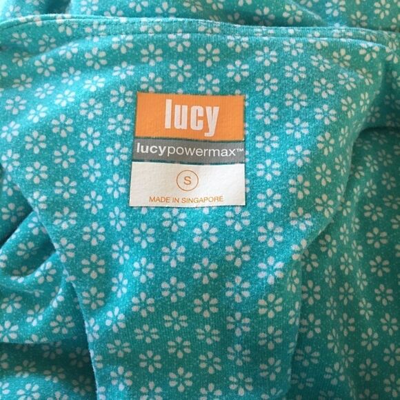 Lucy Turquoise and White Power Max Tank Top Size S - Picture 3 of 3